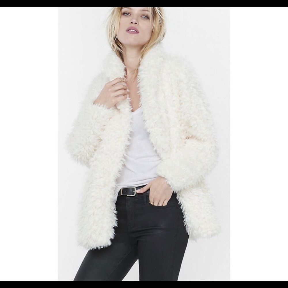 Express White Sherpa Jacket